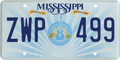 MS license plate ZWP499