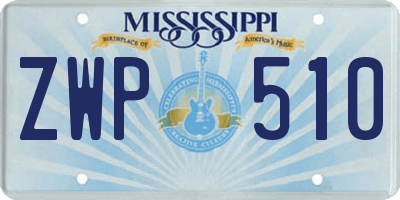 MS license plate ZWP510