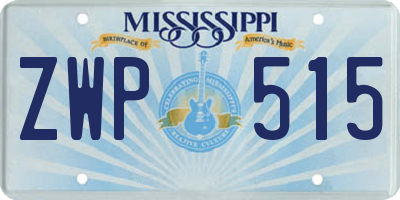 MS license plate ZWP515