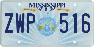 MS license plate ZWP516