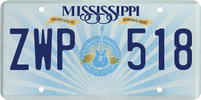 MS license plate ZWP518