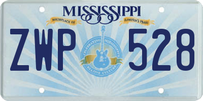 MS license plate ZWP528