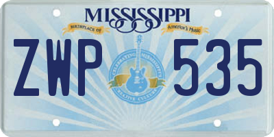 MS license plate ZWP535