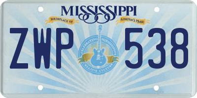 MS license plate ZWP538