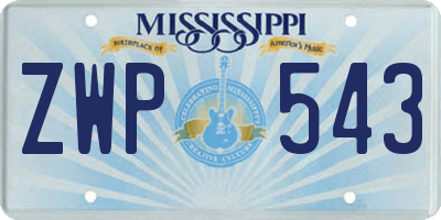 MS license plate ZWP543