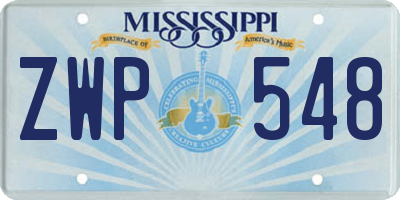 MS license plate ZWP548