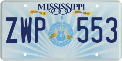 MS license plate ZWP553