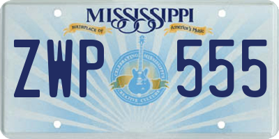 MS license plate ZWP555