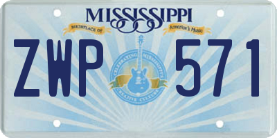 MS license plate ZWP571