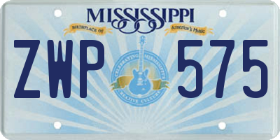 MS license plate ZWP575