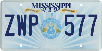 MS license plate ZWP577