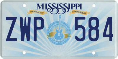 MS license plate ZWP584