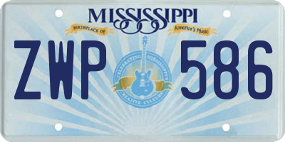 MS license plate ZWP586