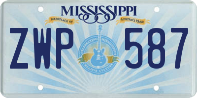 MS license plate ZWP587