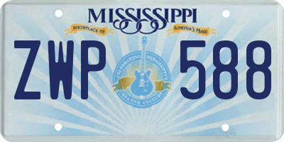 MS license plate ZWP588