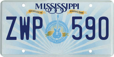 MS license plate ZWP590