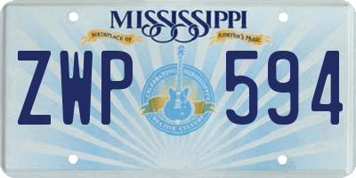 MS license plate ZWP594