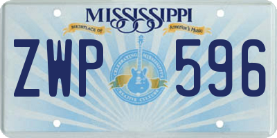 MS license plate ZWP596