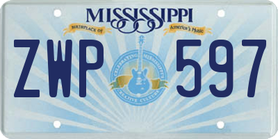 MS license plate ZWP597