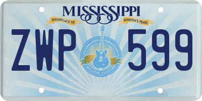 MS license plate ZWP599