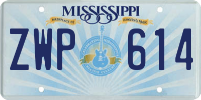 MS license plate ZWP614