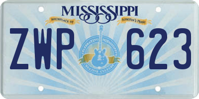 MS license plate ZWP623
