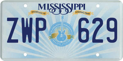 MS license plate ZWP629