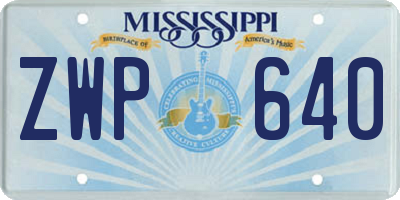 MS license plate ZWP640