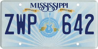 MS license plate ZWP642