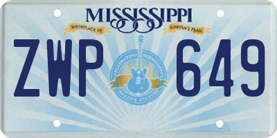 MS license plate ZWP649