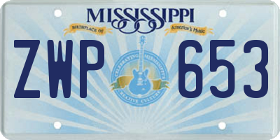 MS license plate ZWP653