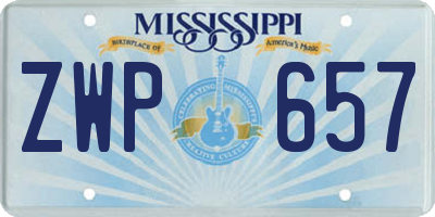 MS license plate ZWP657