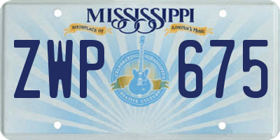 MS license plate ZWP675