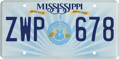 MS license plate ZWP678