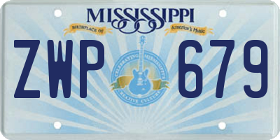 MS license plate ZWP679