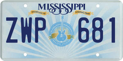 MS license plate ZWP681