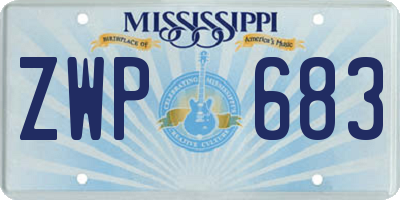 MS license plate ZWP683
