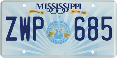 MS license plate ZWP685