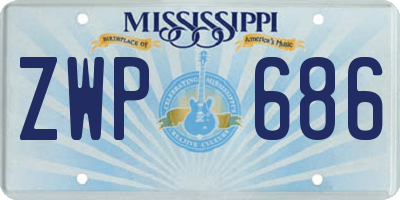 MS license plate ZWP686