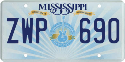MS license plate ZWP690
