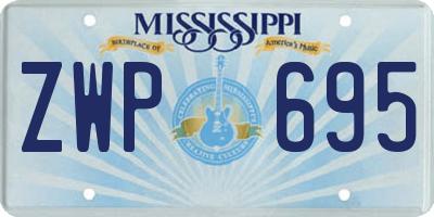 MS license plate ZWP695