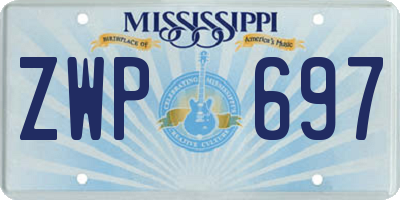 MS license plate ZWP697