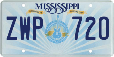 MS license plate ZWP720