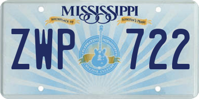 MS license plate ZWP722
