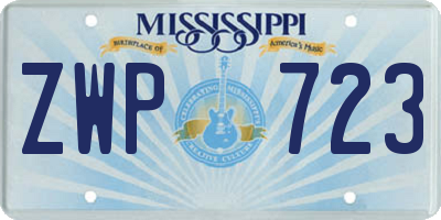 MS license plate ZWP723