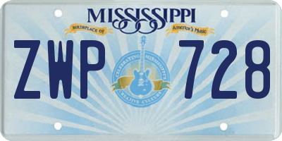 MS license plate ZWP728