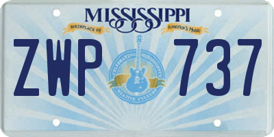 MS license plate ZWP737