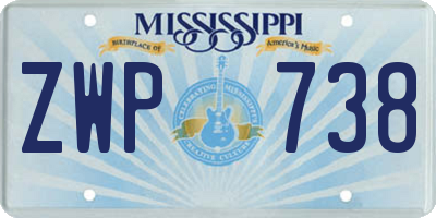 MS license plate ZWP738