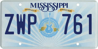 MS license plate ZWP761