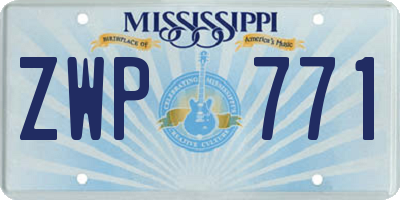 MS license plate ZWP771